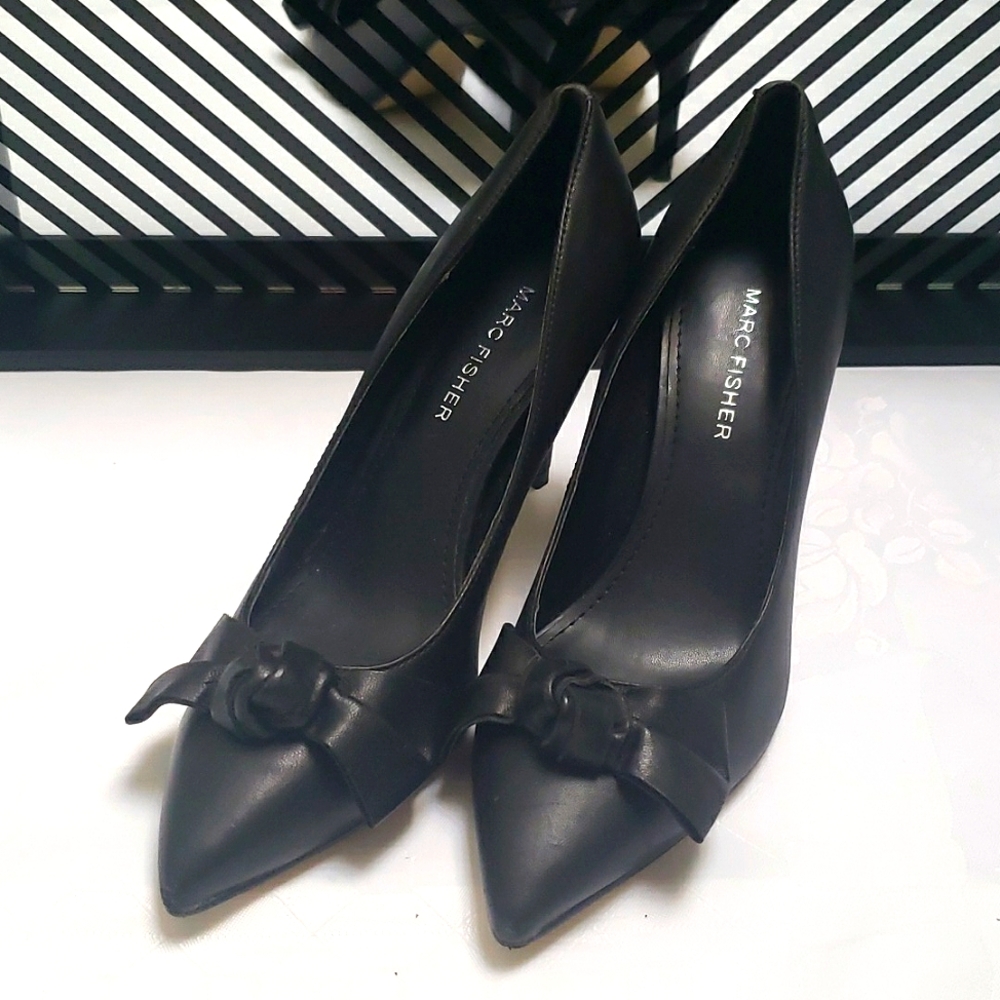 NWOT Marc Fisher leahter upper shell heel pumps shoes 6M - Picture 3 of 10